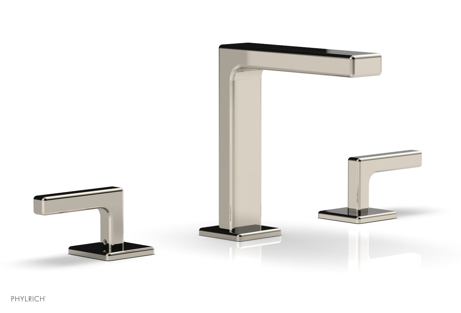 6-3/4" - Matte Black - MIX Widespread Faucet - Lever Handles Height 290-02 by Phylrich - New York Hardware