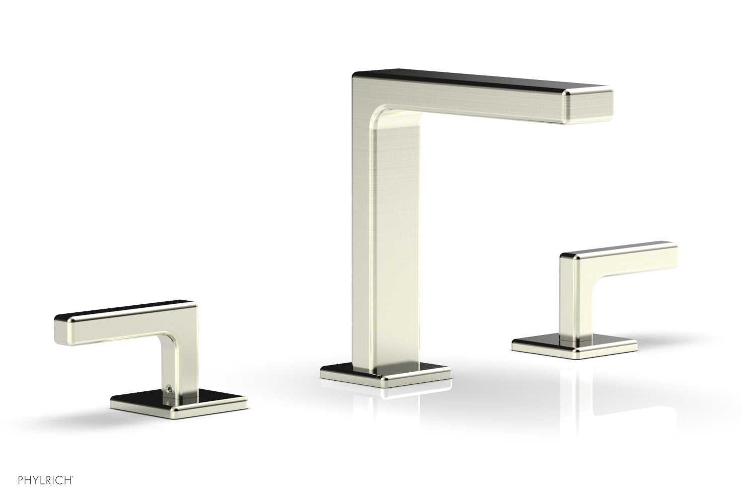 6-3/4" - Polished Brass - MIX Widespread Faucet - Lever Handles Height 290-02 by Phylrich - New York Hardware