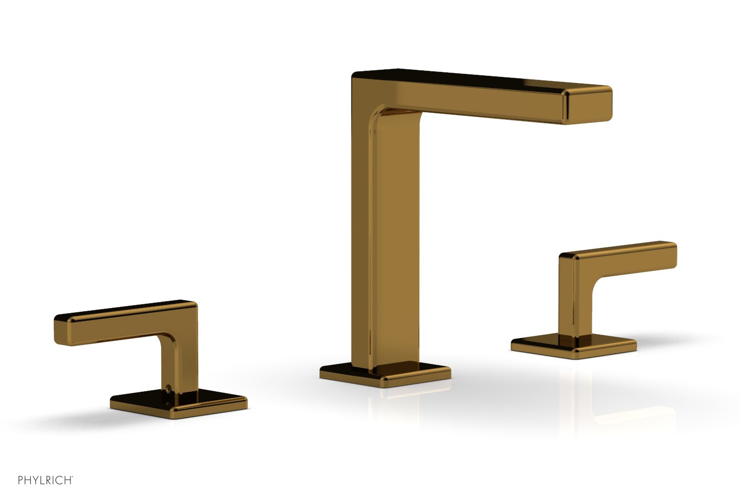 6-3/4" - Polished Gold - MIX Widespread Faucet - Lever Handles Height 290-02 by Phylrich - New York Hardware