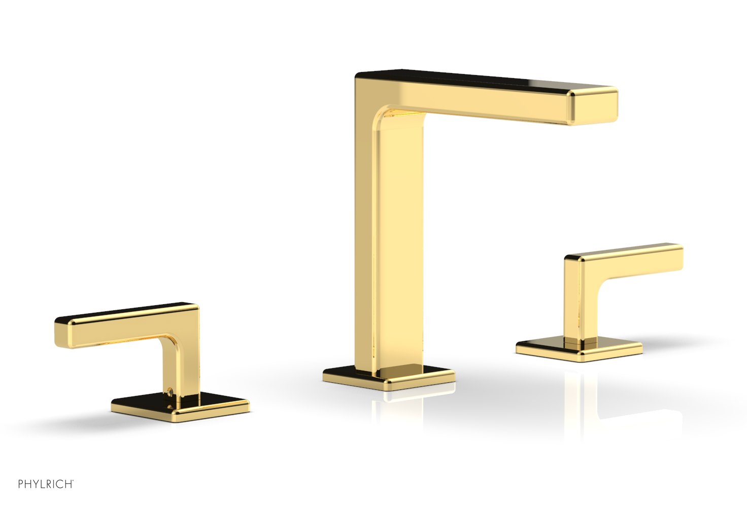 6-3/4" - Satin Gold - MIX Widespread Faucet - Lever Handles Height 290-02 by Phylrich - New York Hardware