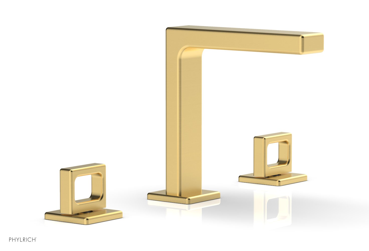 6-3/4" - Burnished Gold - MIX Widespread Faucet - Ring Handles Height 290-03 by Phylrich - New York Hardware