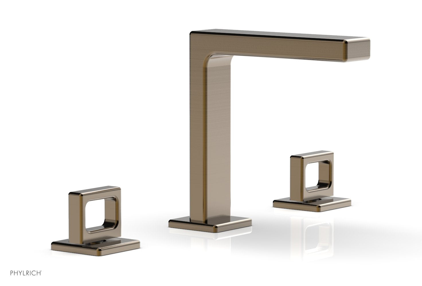 6-3/4" - Antique Brass - MIX Widespread Faucet - Ring Handles Height 290-03 by Phylrich - New York Hardware