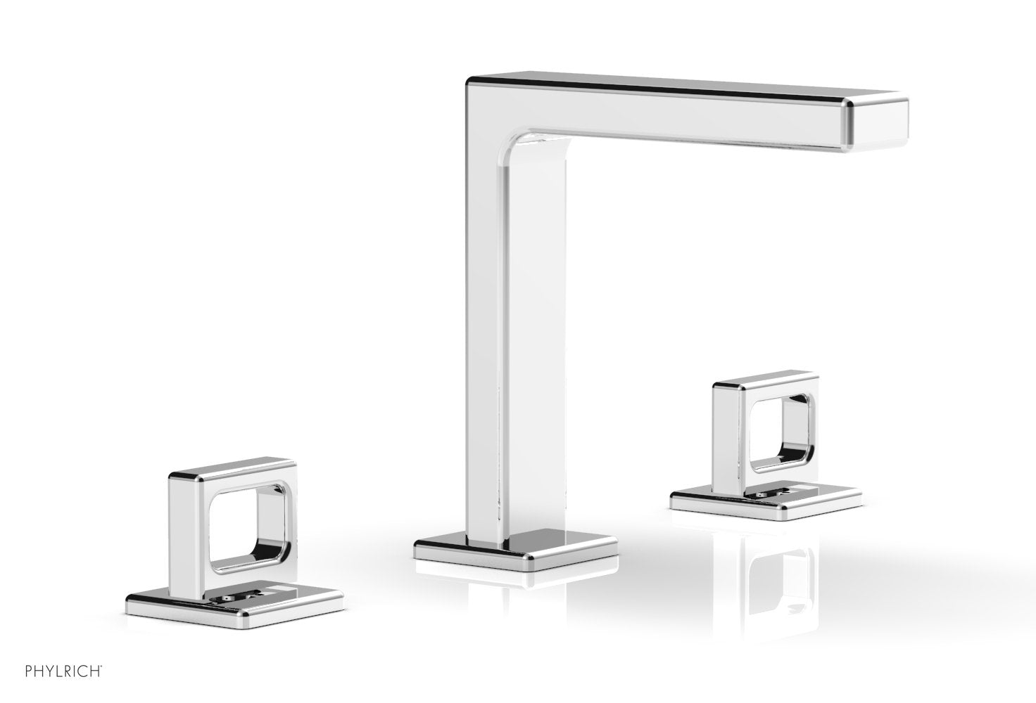 6-3/4" - Polished Chrome - MIX Widespread Faucet - Ring Handles Height 290-03 by Phylrich - New York Hardware