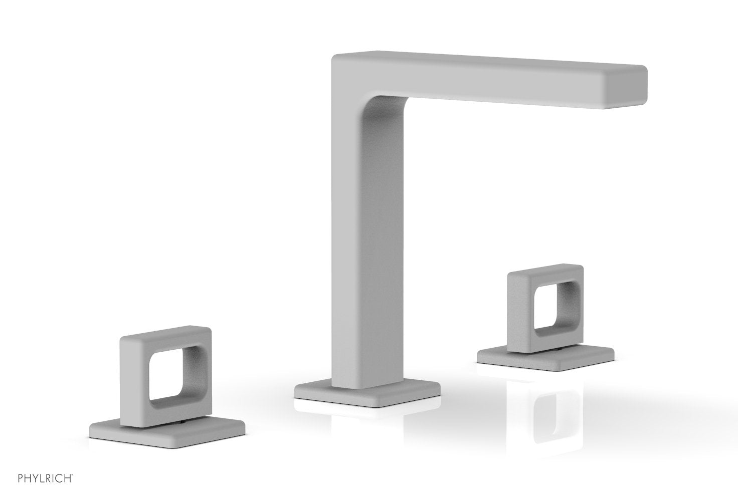 6-3/4" - Satin White - MIX Widespread Faucet - Ring Handles Height 290-03 by Phylrich - New York Hardware