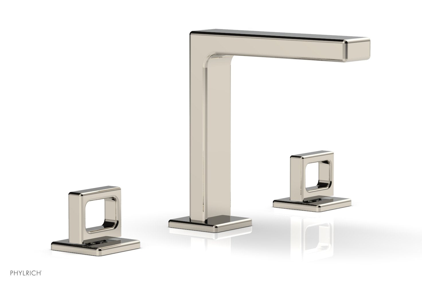 6-3/4" - Polished Nickel - MIX Widespread Faucet - Ring Handles Height 290-03 by Phylrich - New York Hardware