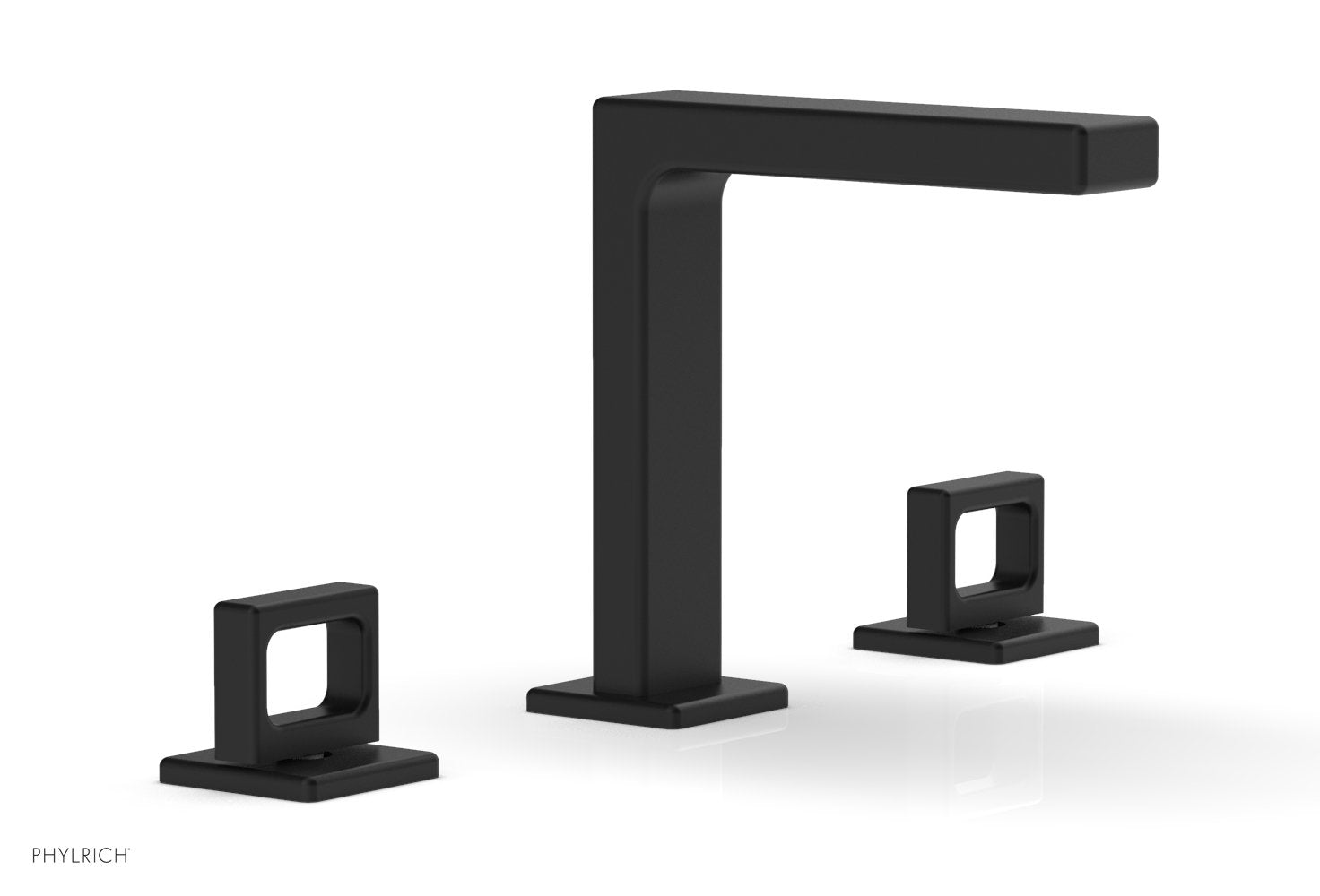 6-3/4" - Matte Black - MIX Widespread Faucet - Ring Handles Height 290-03 by Phylrich - New York Hardware