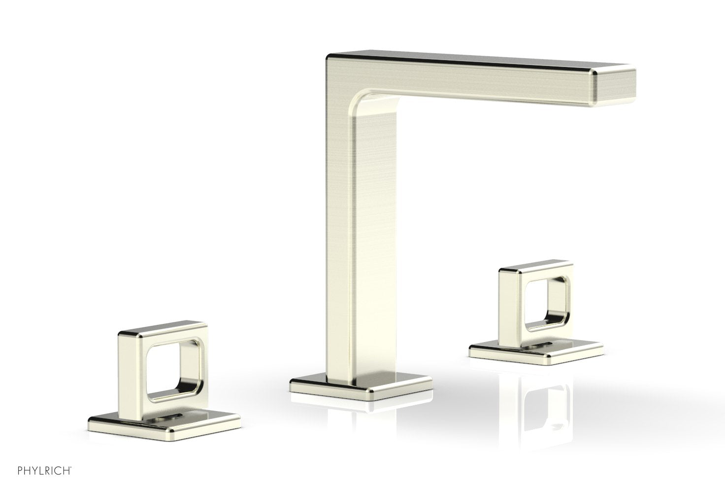 6-3/4" - Satin Nickel - MIX Widespread Faucet - Ring Handles Height 290-03 by Phylrich - New York Hardware