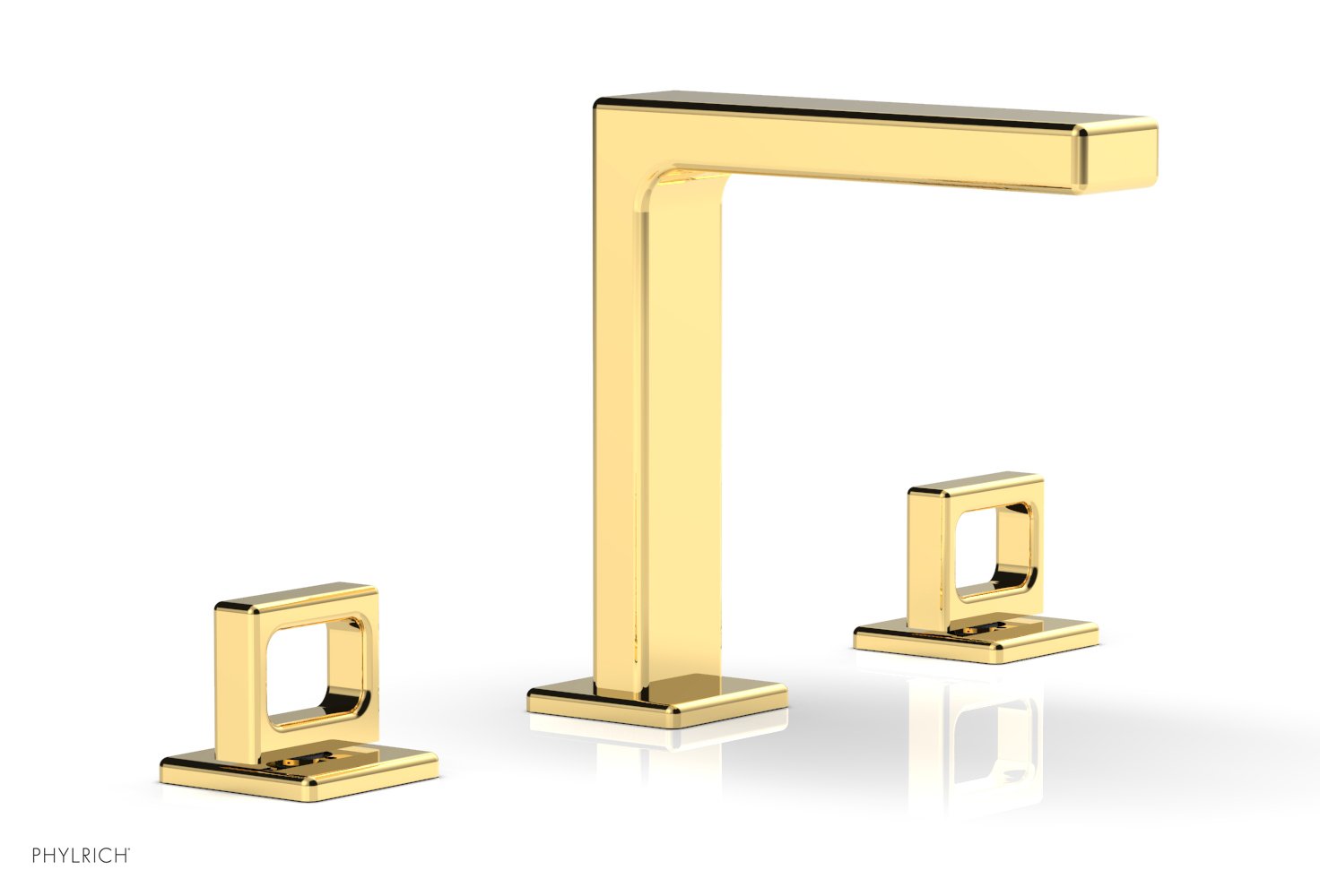 6-3/4" - Polished Gold - MIX Widespread Faucet - Ring Handles Height 290-03 by Phylrich - New York Hardware