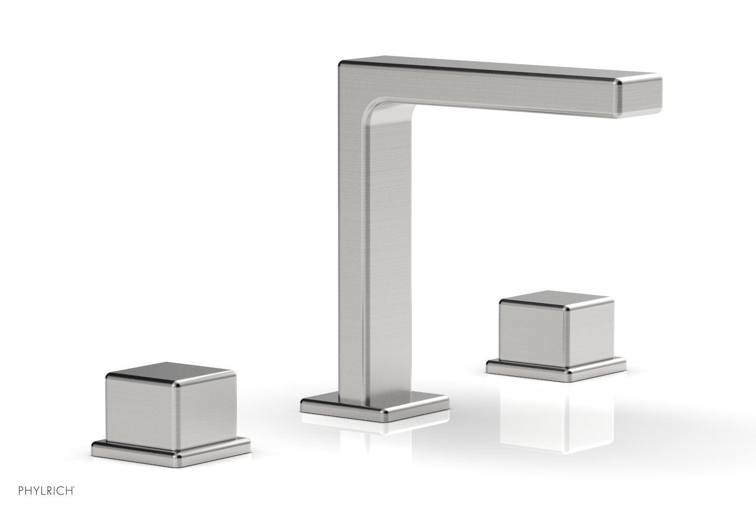 6-3/4" - Satin Chrome - MIX Widespread Faucet - Cube Handles Height 290-04 by Phylrich - New York Hardware