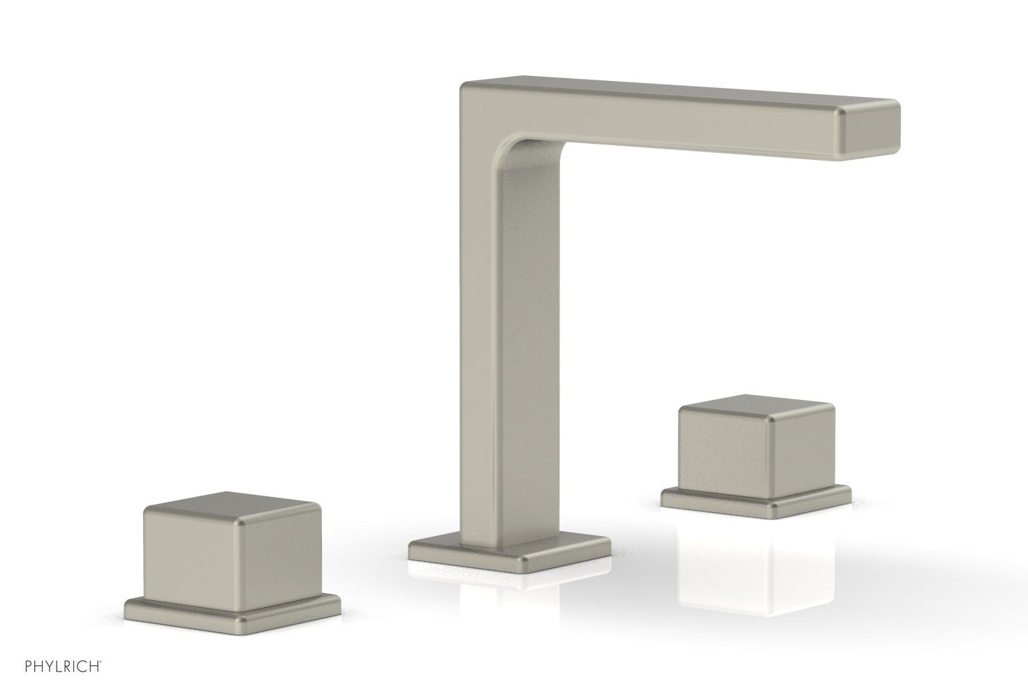 6-3/4" - Burnished Nickel - MIX Widespread Faucet - Cube Handles Height 290-04 by Phylrich - New York Hardware