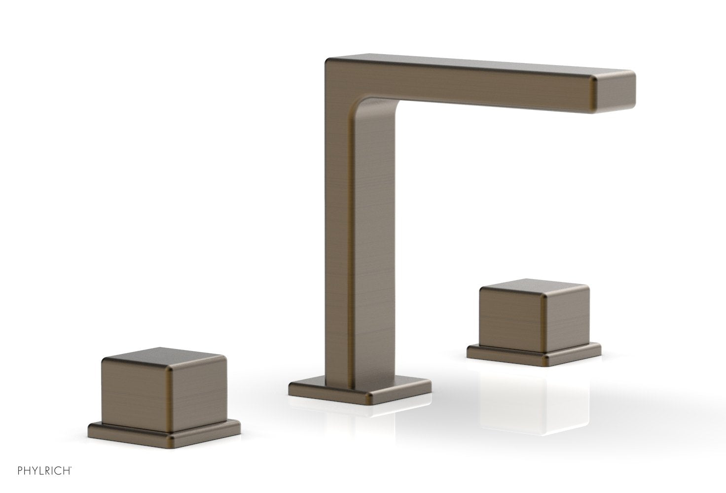 6-3/4" - Old English Brass - MIX Widespread Faucet - Cube Handles Height 290-04 by Phylrich - New York Hardware