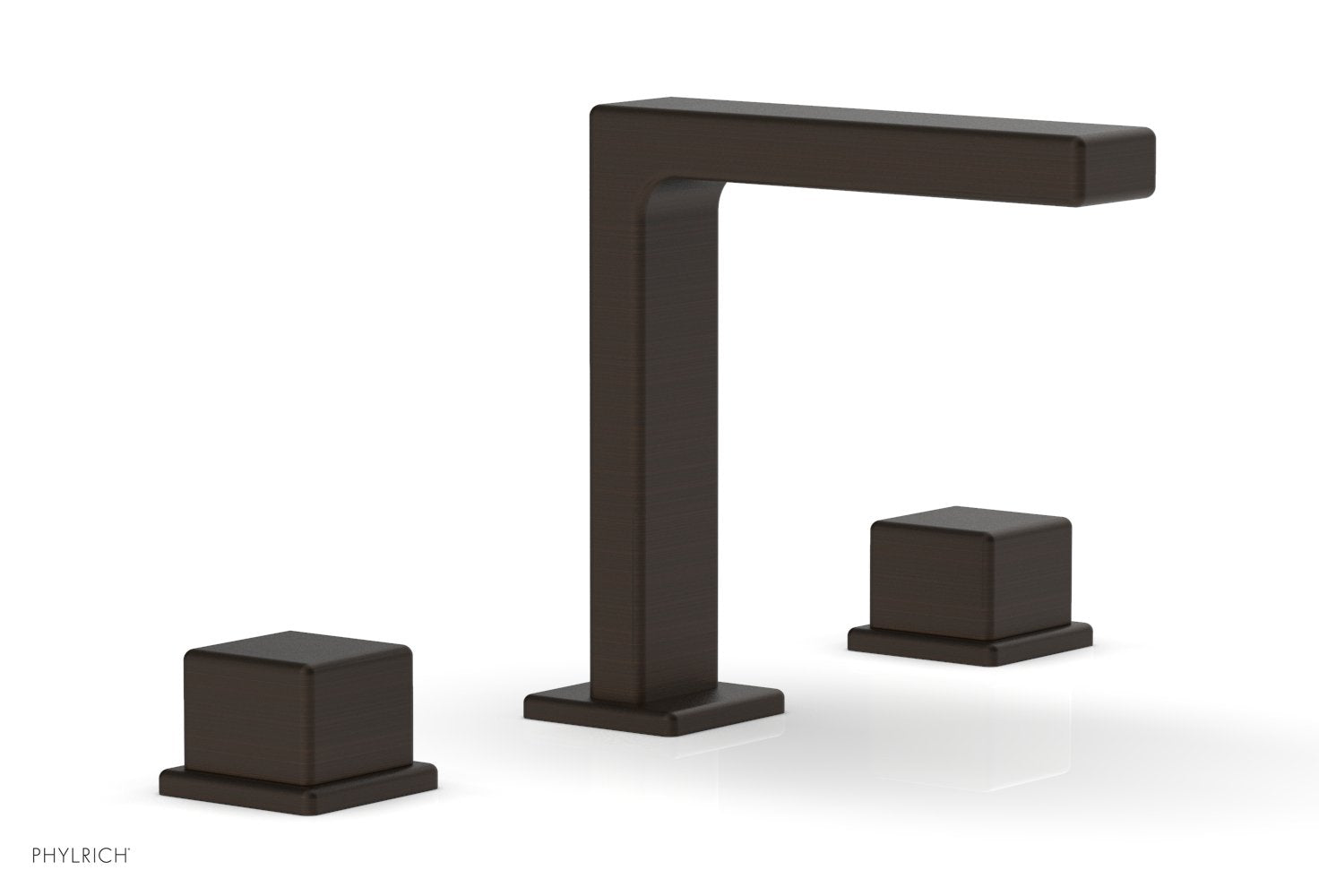 6-3/4" - Antique Bronze - MIX Widespread Faucet - Cube Handles Height 290-04 by Phylrich - New York Hardware