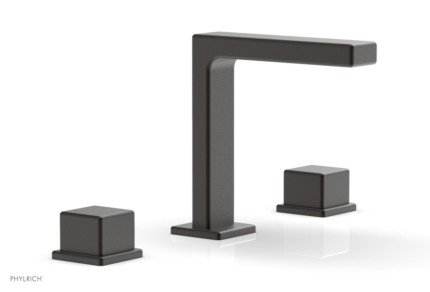 6-3/4" - Oil Rubbed Bronze - MIX Widespread Faucet - Cube Handles Height 290-04 by Phylrich - New York Hardware