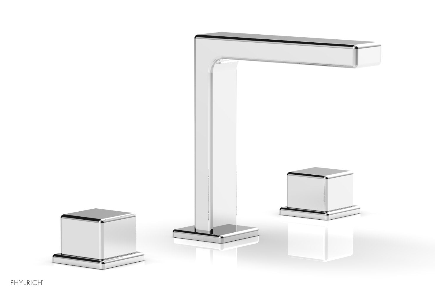 6-3/4" - Polished Nickel - MIX Widespread Faucet - Cube Handles Height 290-04 by Phylrich - New York Hardware