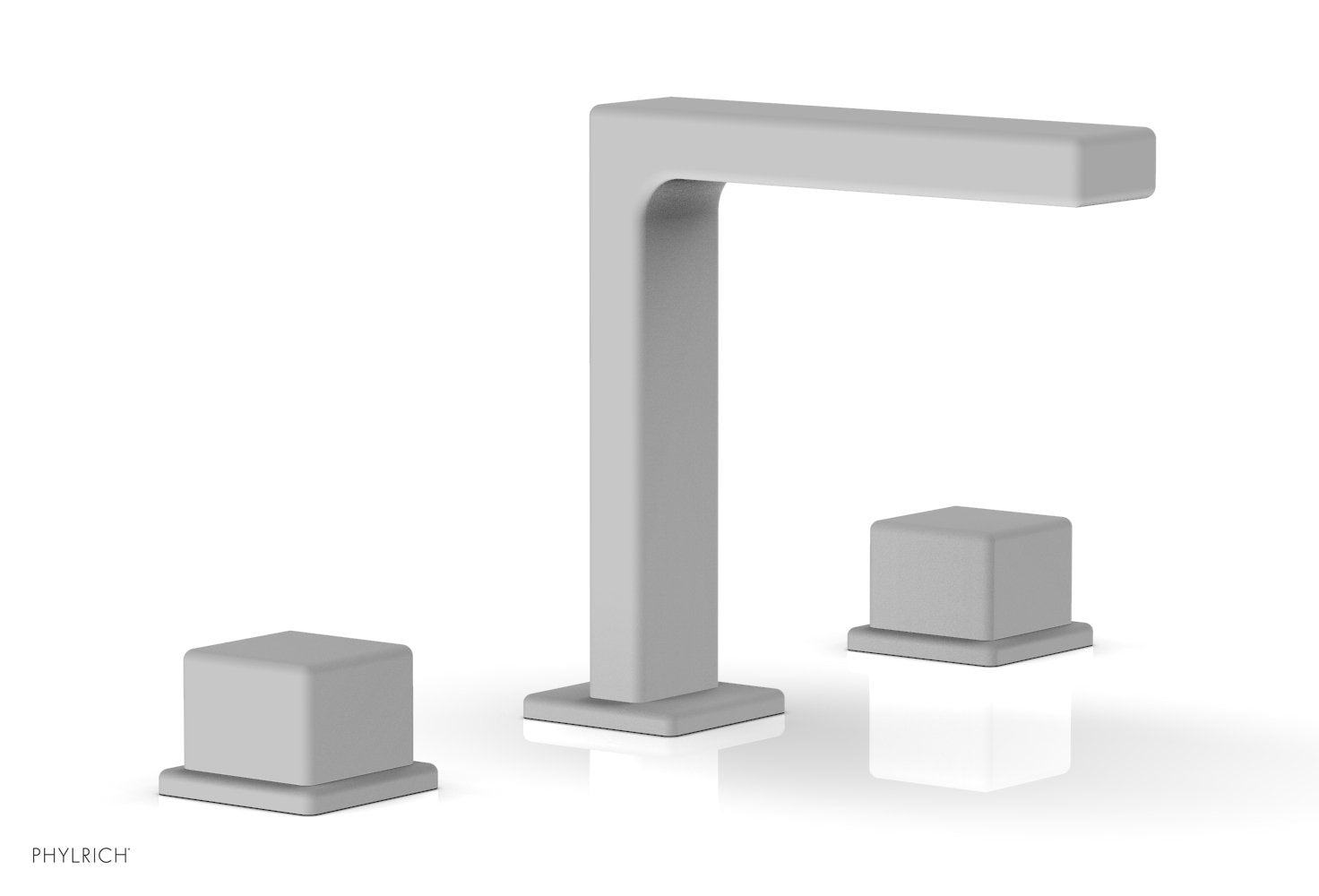 6-3/4" - Satin White - MIX Widespread Faucet - Cube Handles Height 290-04 by Phylrich - New York Hardware