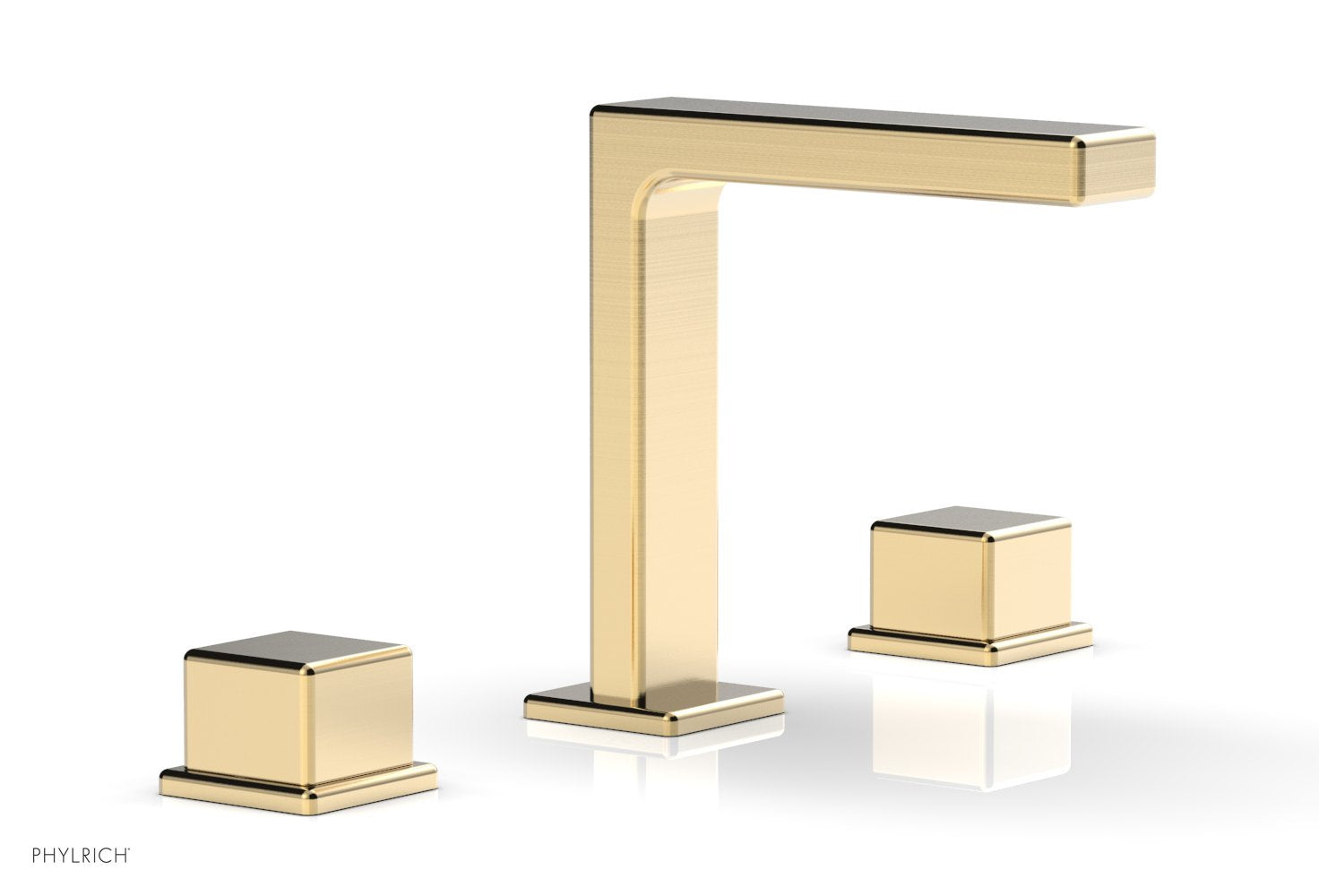 6-3/4" - Matte Black - MIX Widespread Faucet - Cube Handles Height 290-04 by Phylrich - New York Hardware