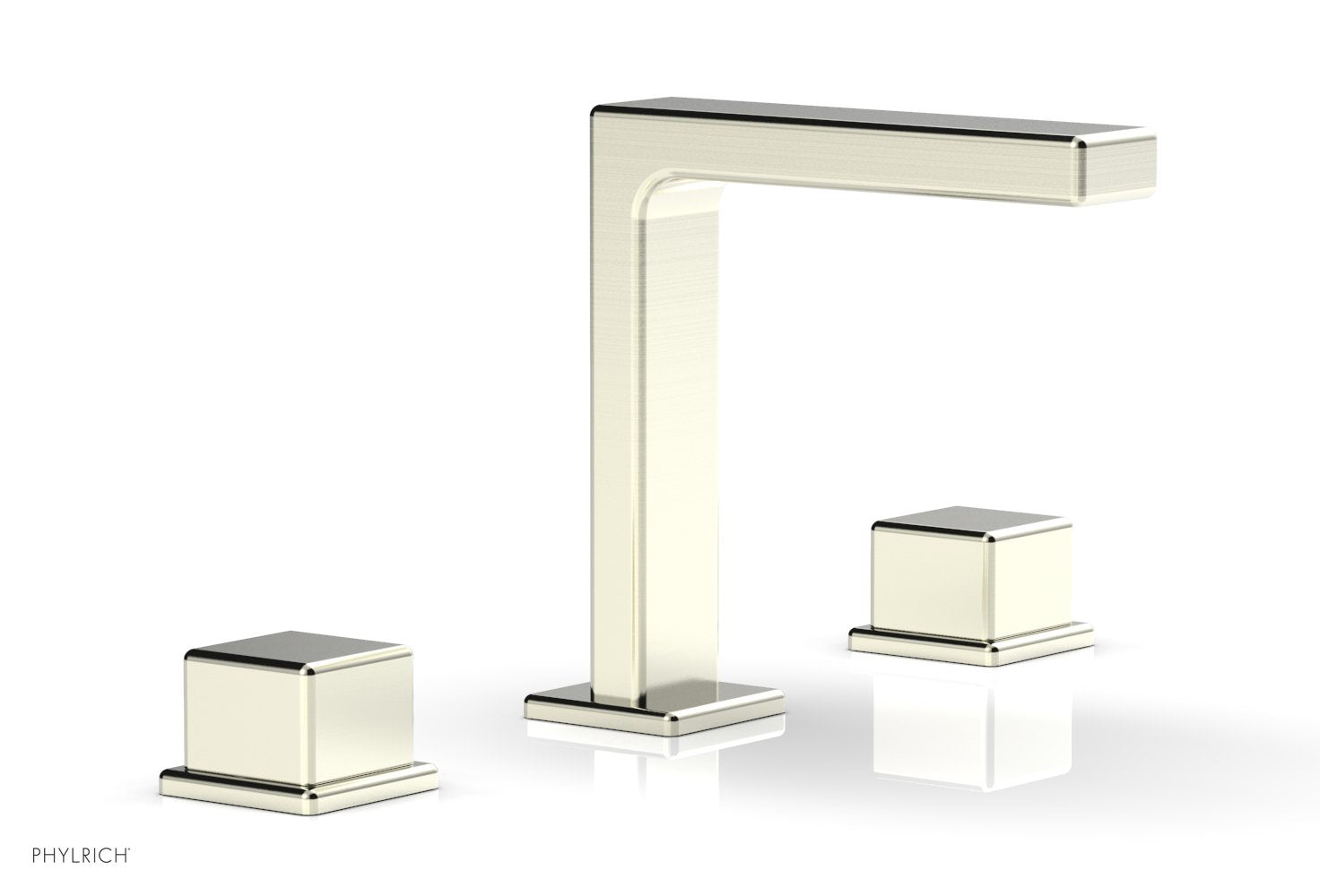 6-3/4" - Polished Brass - MIX Widespread Faucet - Cube Handles Height 290-04 by Phylrich - New York Hardware