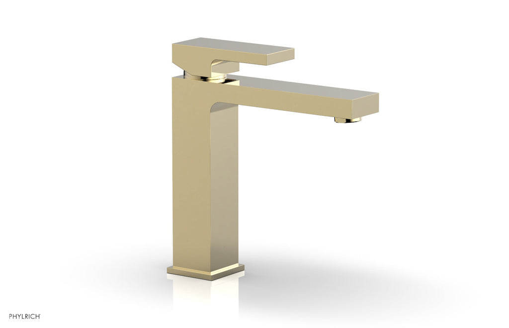 7" - Polished Brass Uncoated - MIX Single Hole Lavatory Faucet, Blade Handle 290-06 by Phylrich - New York Hardware