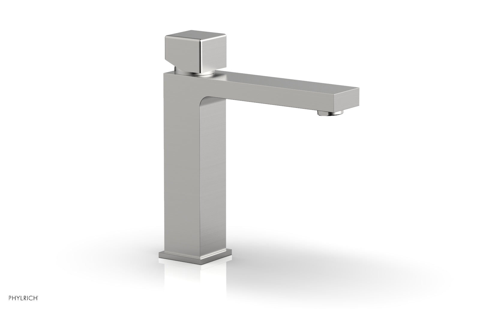 7" - Satin Chrome - MIX Single Hole Lavatory Faucet, Cube Handle 290-08 by Phylrich - New York Hardware