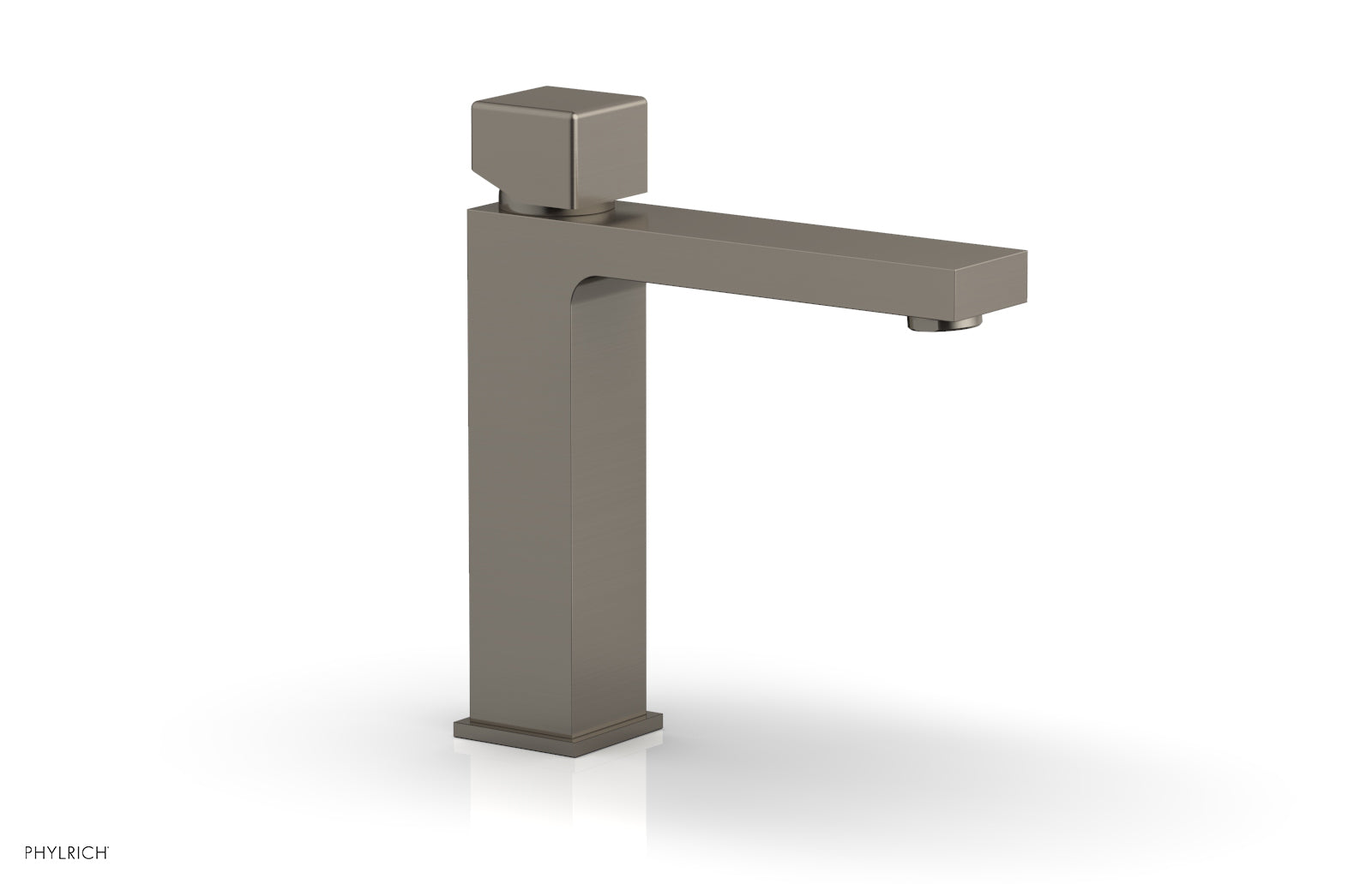 7" - Pewter - MIX Single Hole Lavatory Faucet, Cube Handle 290-08 by Phylrich - New York Hardware