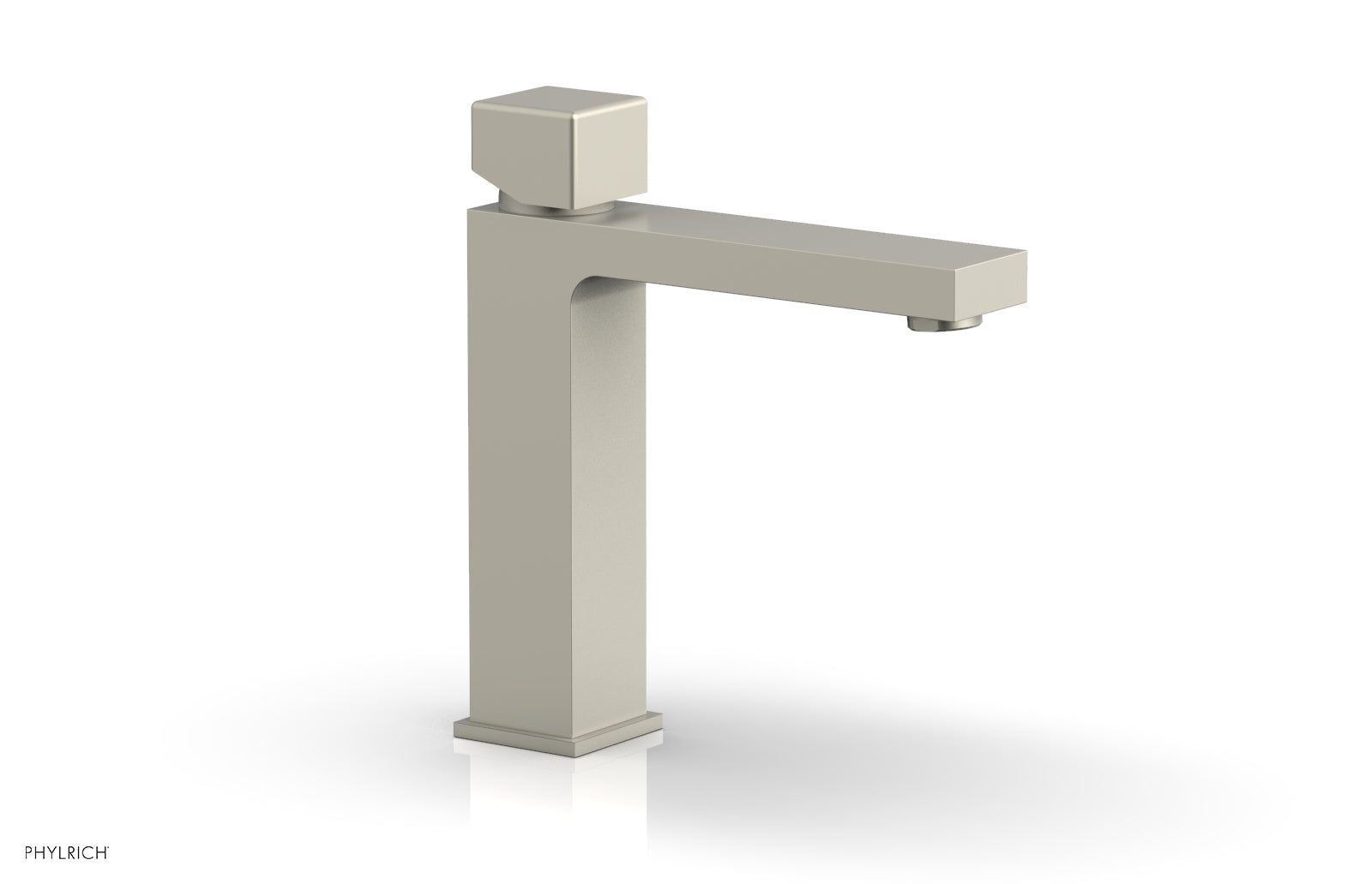7" - Burnished Nickel - MIX Single Hole Lavatory Faucet, Cube Handle 290-08 by Phylrich - New York Hardware