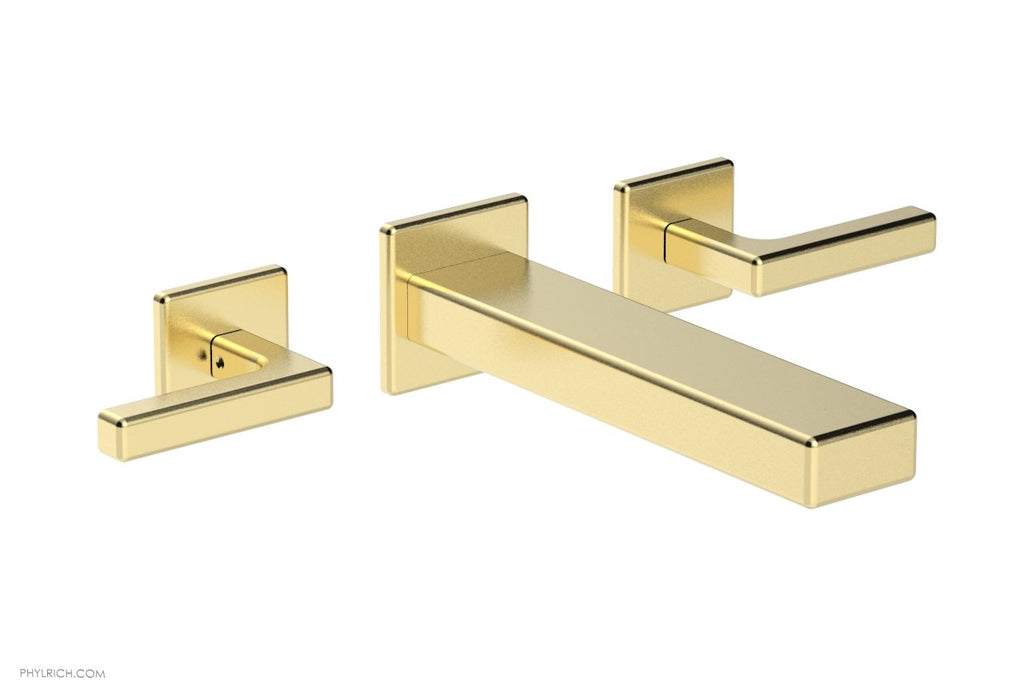 1-1/8" - Polished Brass Uncoated - MIX Wall Lavatory Set - Lever Handles 290-12 by Phylrich - New York Hardware