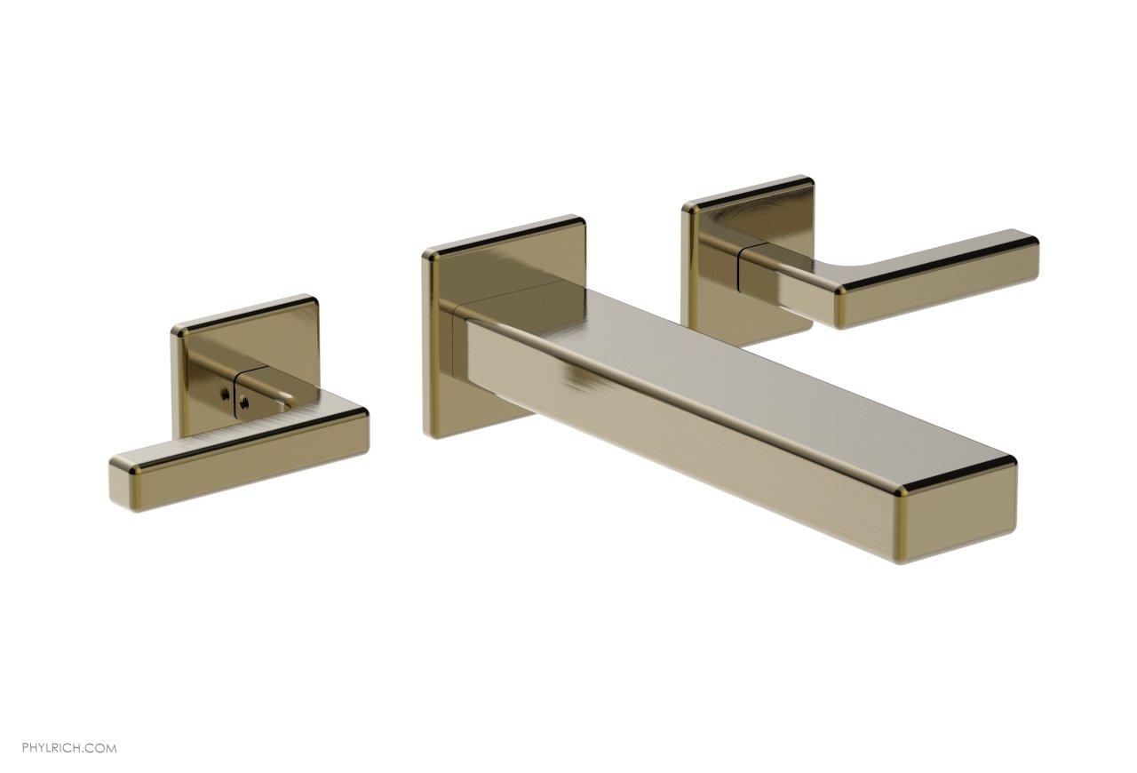 1-1/8" - Antique Brass - MIX Wall Lavatory Set - Lever Handles 290-12 by Phylrich - New York Hardware