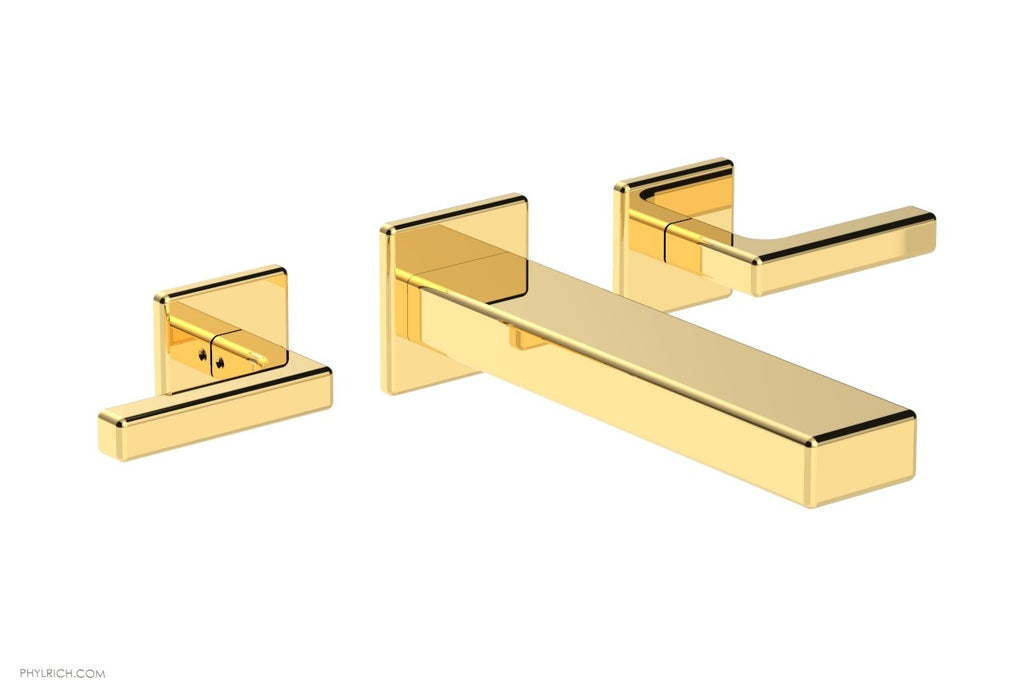 1-1/8" - Satin Gold - MIX Wall Lavatory Set - Lever Handles 290-12 by Phylrich - New York Hardware