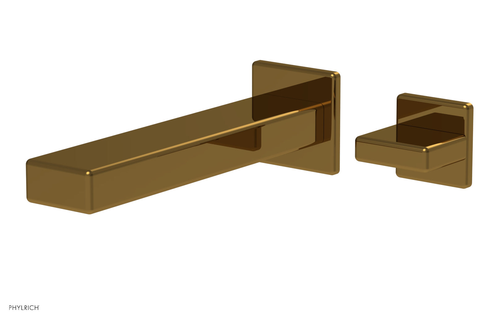 1-1/8" - French Brass - MIX - Single Handle Wall Lavatory Set - Blade Handle 290-17 by Phylrich - New York Hardware