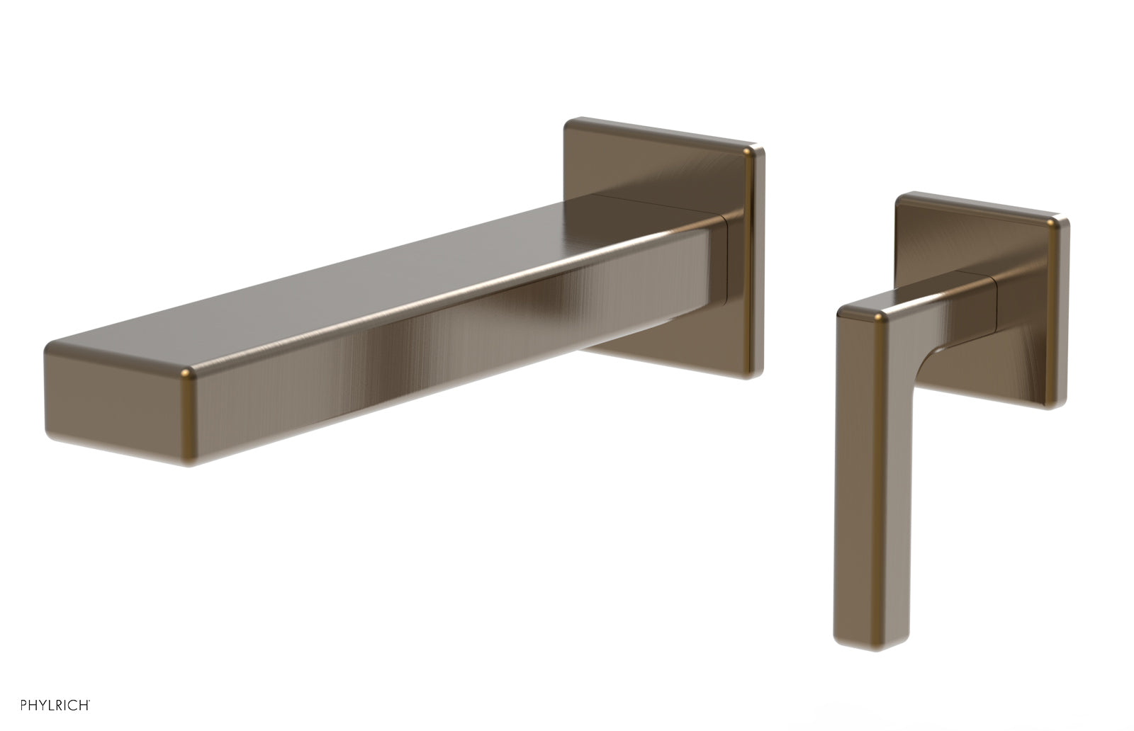 1-1/8" - Antique Brass - MIX - Single Handle Wall Lavatory Set - Lever Handle 290-18 by Phylrich - New York Hardware