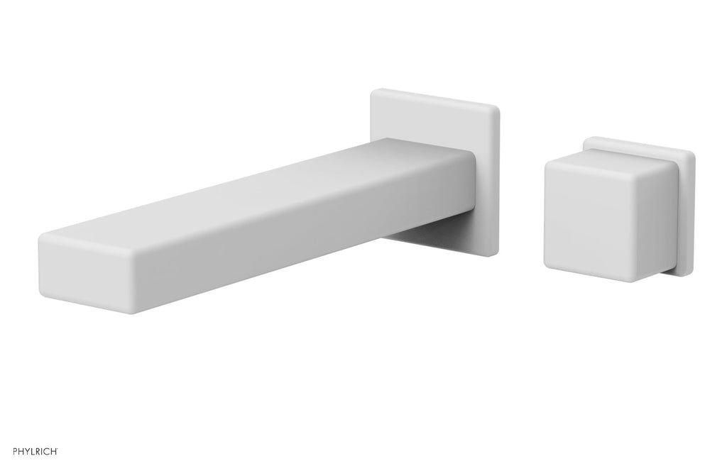 1-1/8" - Satin White - MIX - Single Handle Wall Lavatory Set - Cube Handle 290-20 by Phylrich - New York Hardware