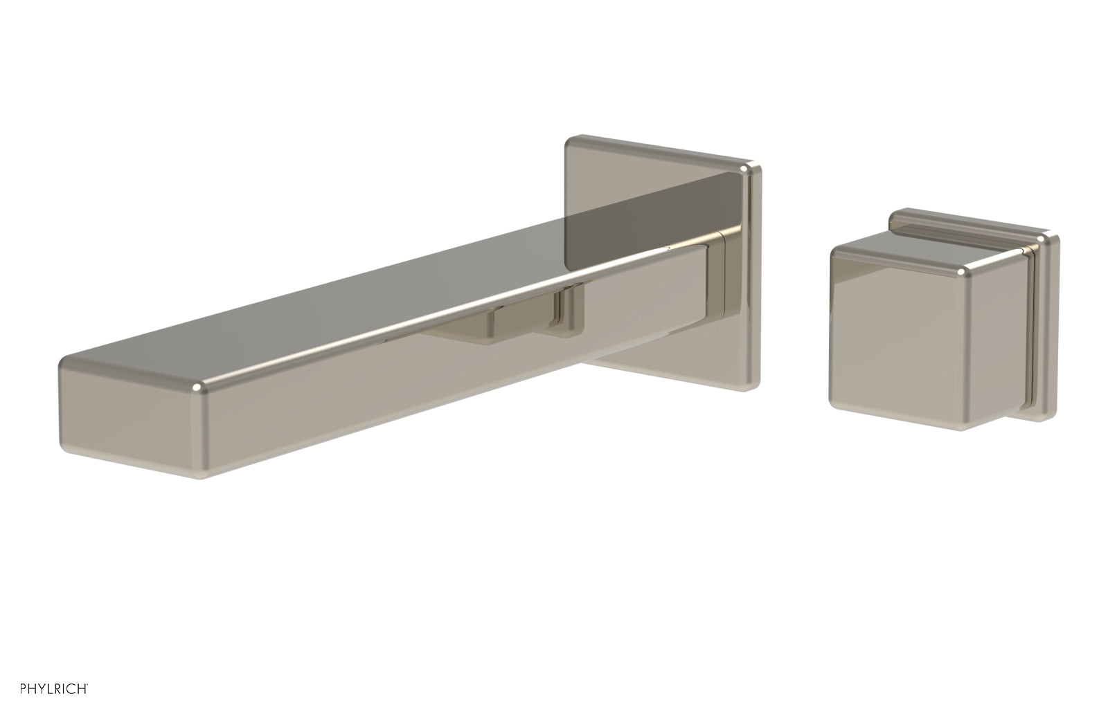 1-1/8" - Matte Black - MIX - Single Handle Wall Lavatory Set - Cube Handle 290-20 by Phylrich - New York Hardware