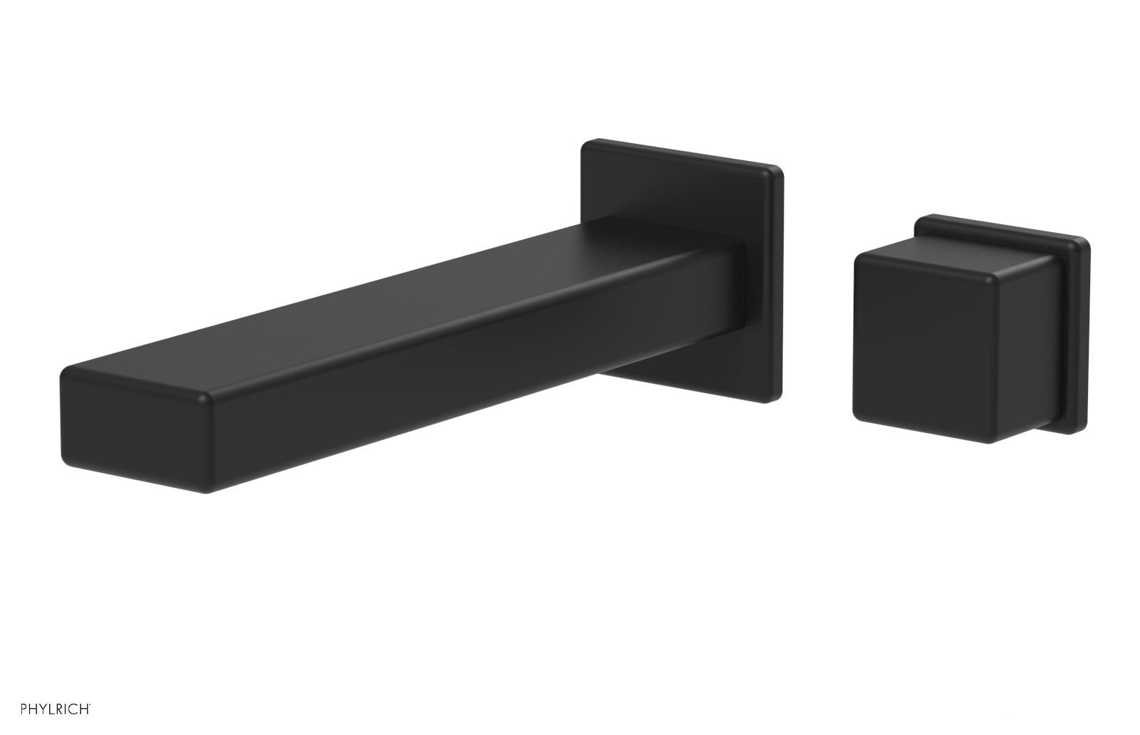 1-1/8" - Satin Nickel - MIX - Single Handle Wall Lavatory Set - Cube Handle 290-20 by Phylrich - New York Hardware