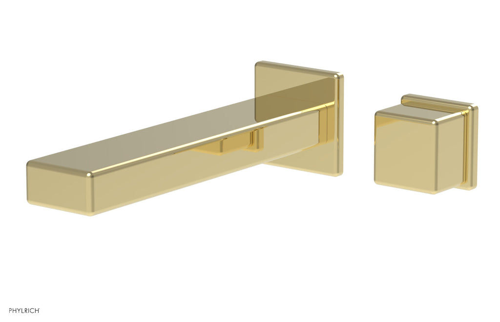 1-1/8" - French Brass - MIX - Single Handle Wall Lavatory Set - Cube Handle 290-20 by Phylrich - New York Hardware