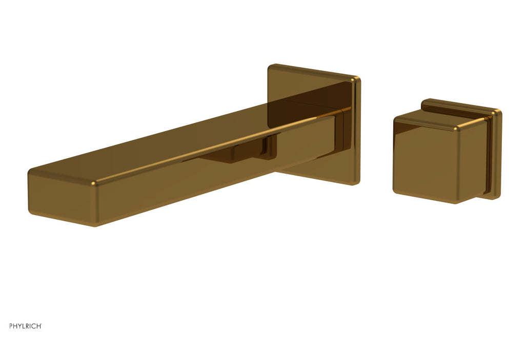 1-1/8" - Polished Gold - MIX - Single Handle Wall Lavatory Set - Cube Handle 290-20 by Phylrich - New York Hardware
