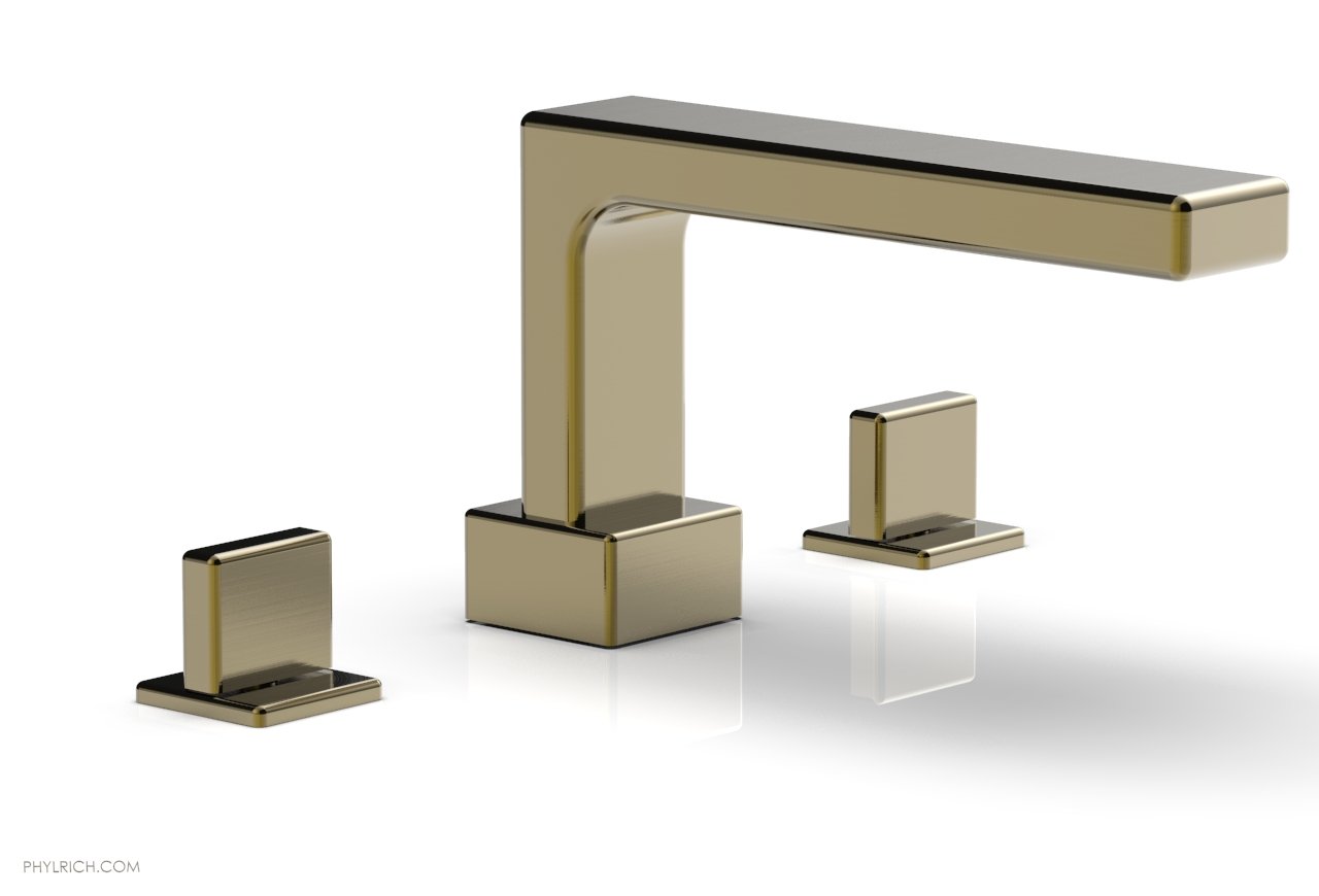 6-3/8" - Antique Brass - MIX Deck Tub Set - Blade Handles 290-40 by Phylrich - New York Hardware