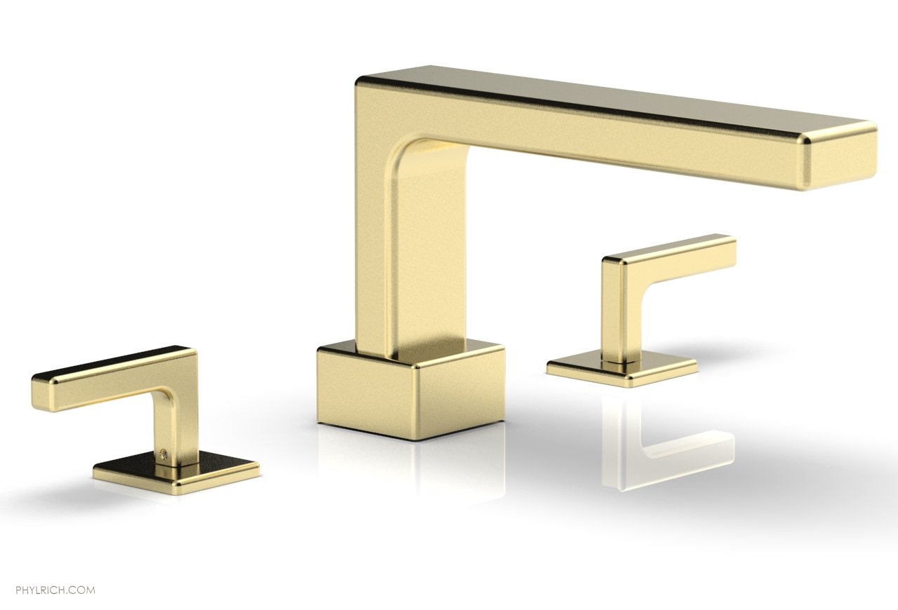 6-3/8" - Polished Brass Uncoated - MIX Deck Tub Set - Lever Handles 290-41 by Phylrich - New York Hardware