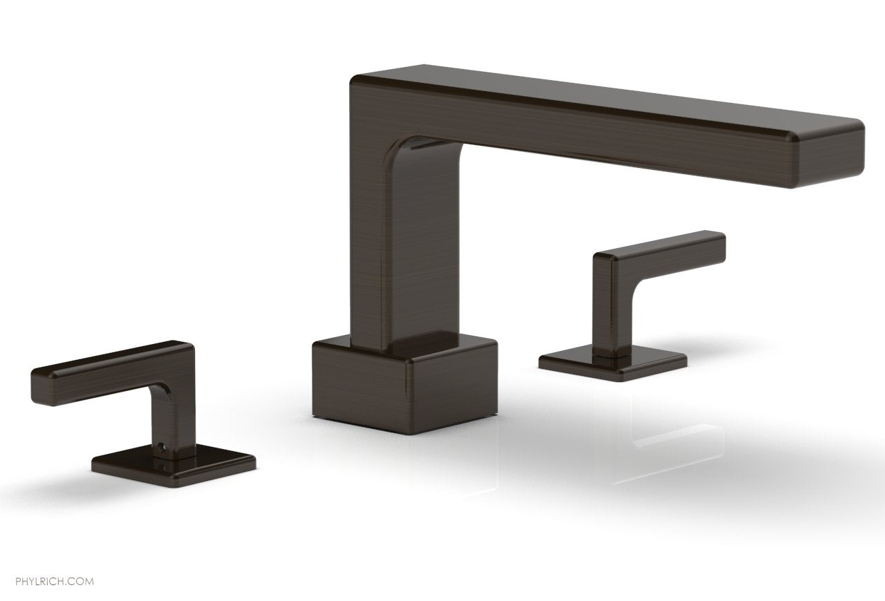 6-3/8" - Antique Bronze - MIX Deck Tub Set - Lever Handles 290-41 by Phylrich - New York Hardware