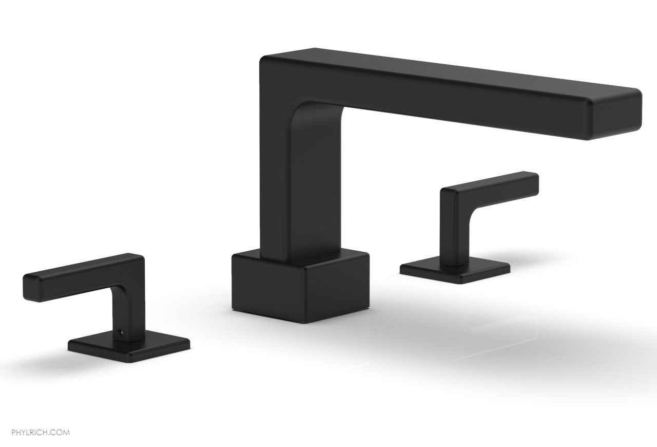 6-3/8" - Matte Black - MIX Deck Tub Set - Lever Handles 290-41 by Phylrich - New York Hardware