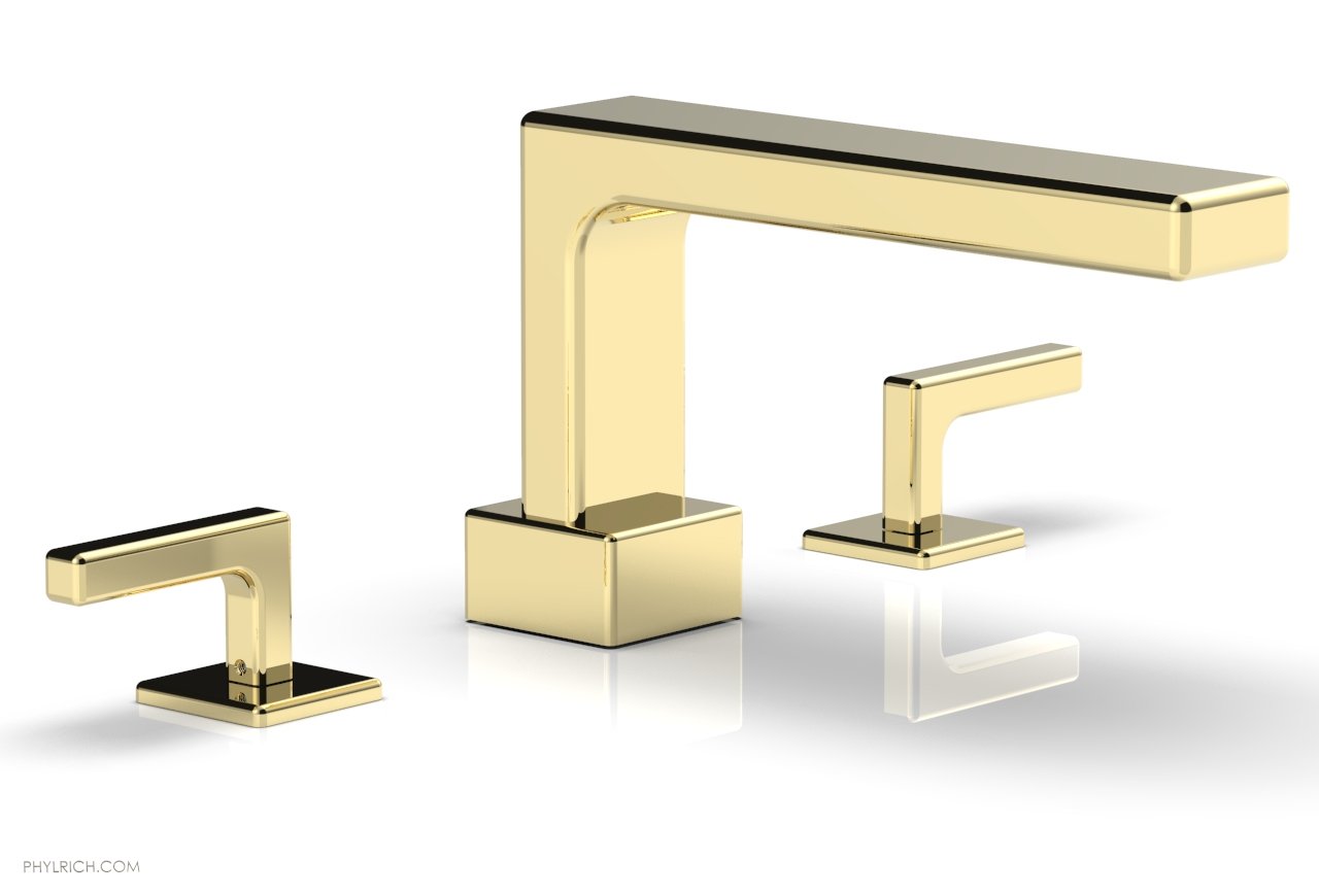 6-3/8" - Polished Brass - MIX Deck Tub Set - Lever Handles 290-41 by Phylrich - New York Hardware