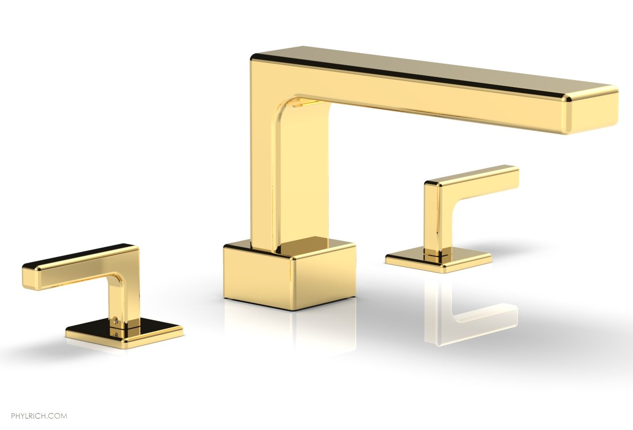 6-3/8" - Polished Gold - MIX Deck Tub Set - Lever Handles 290-41 by Phylrich - New York Hardware