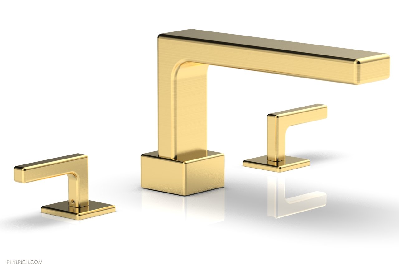 6-3/8" - Satin Gold - MIX Deck Tub Set - Lever Handles 290-41 by Phylrich - New York Hardware