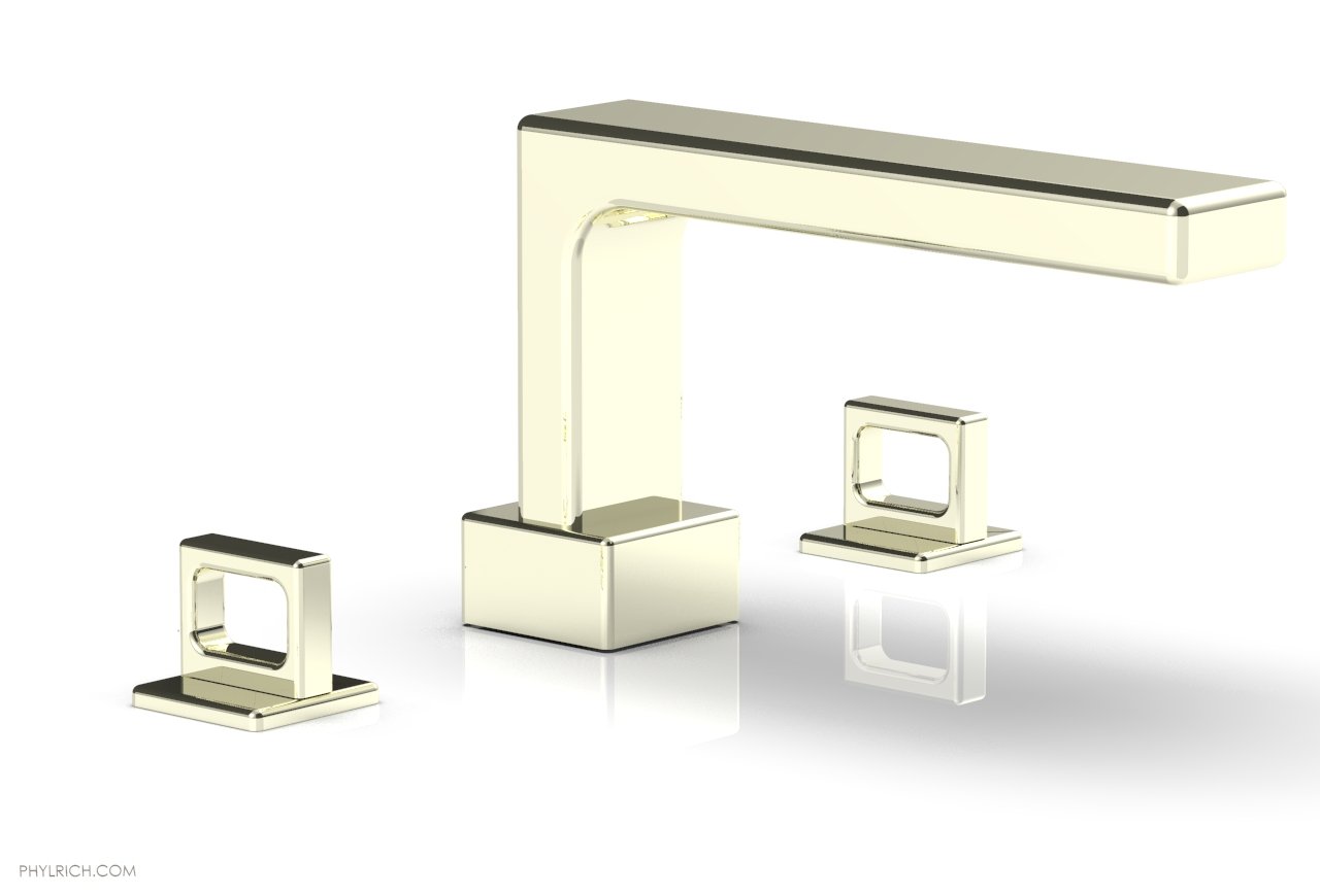 6-3/8" - Burnished Nickel - MIX Deck Tub Set - Ring Handles 290-42 by Phylrich - New York Hardware