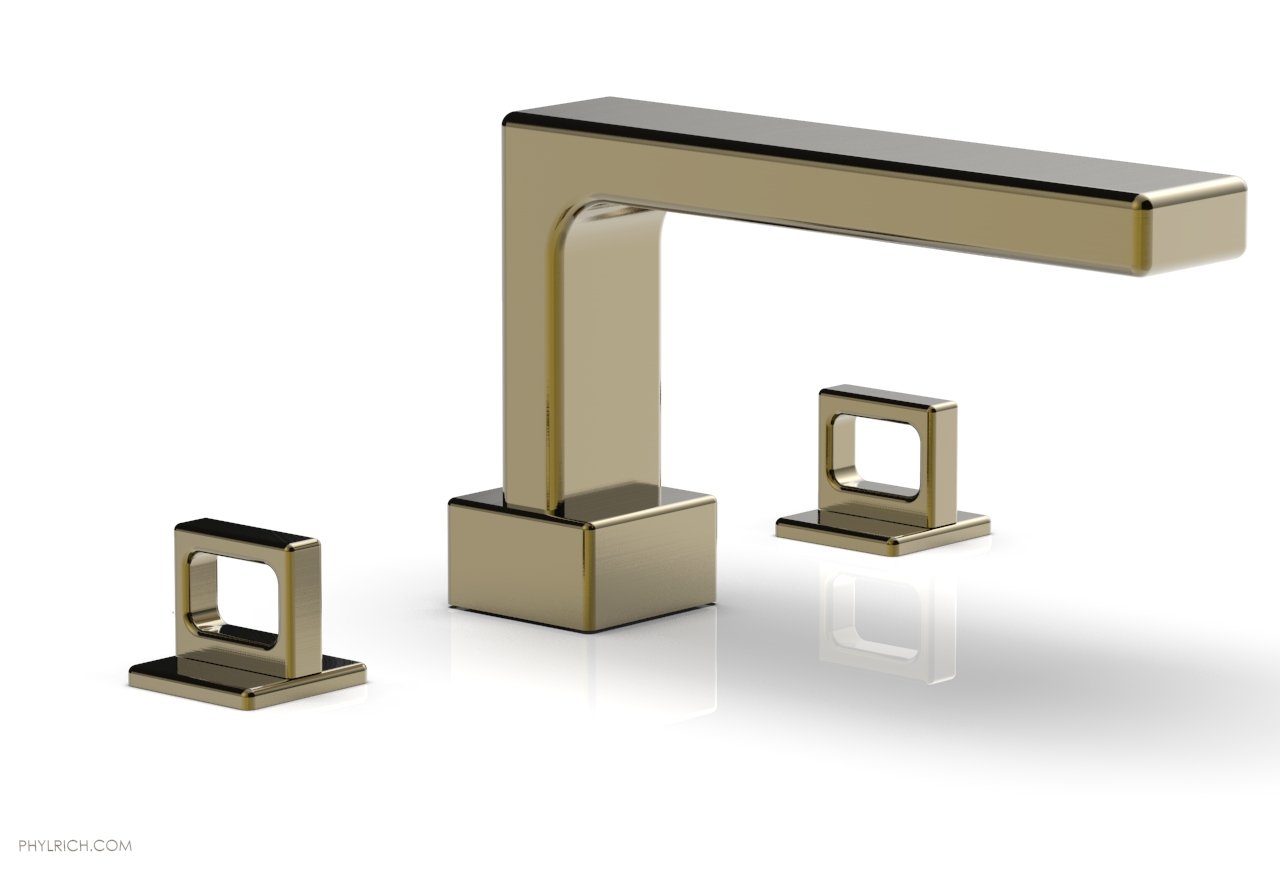 6-3/8" - Antique Brass - MIX Deck Tub Set - Ring Handles 290-42 by Phylrich - New York Hardware