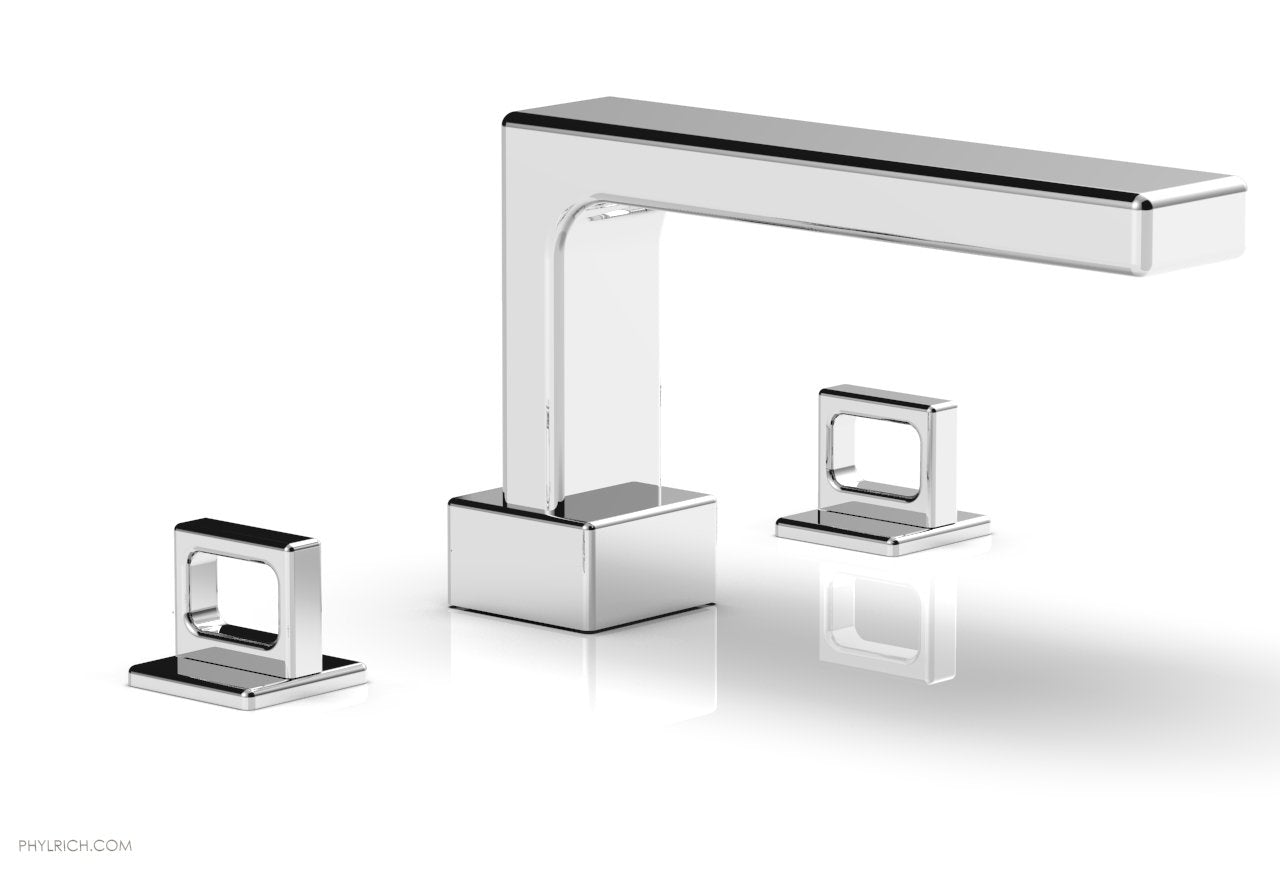 6-3/8" - Matte Black - MIX Deck Tub Set - Ring Handles 290-42 by Phylrich - New York Hardware