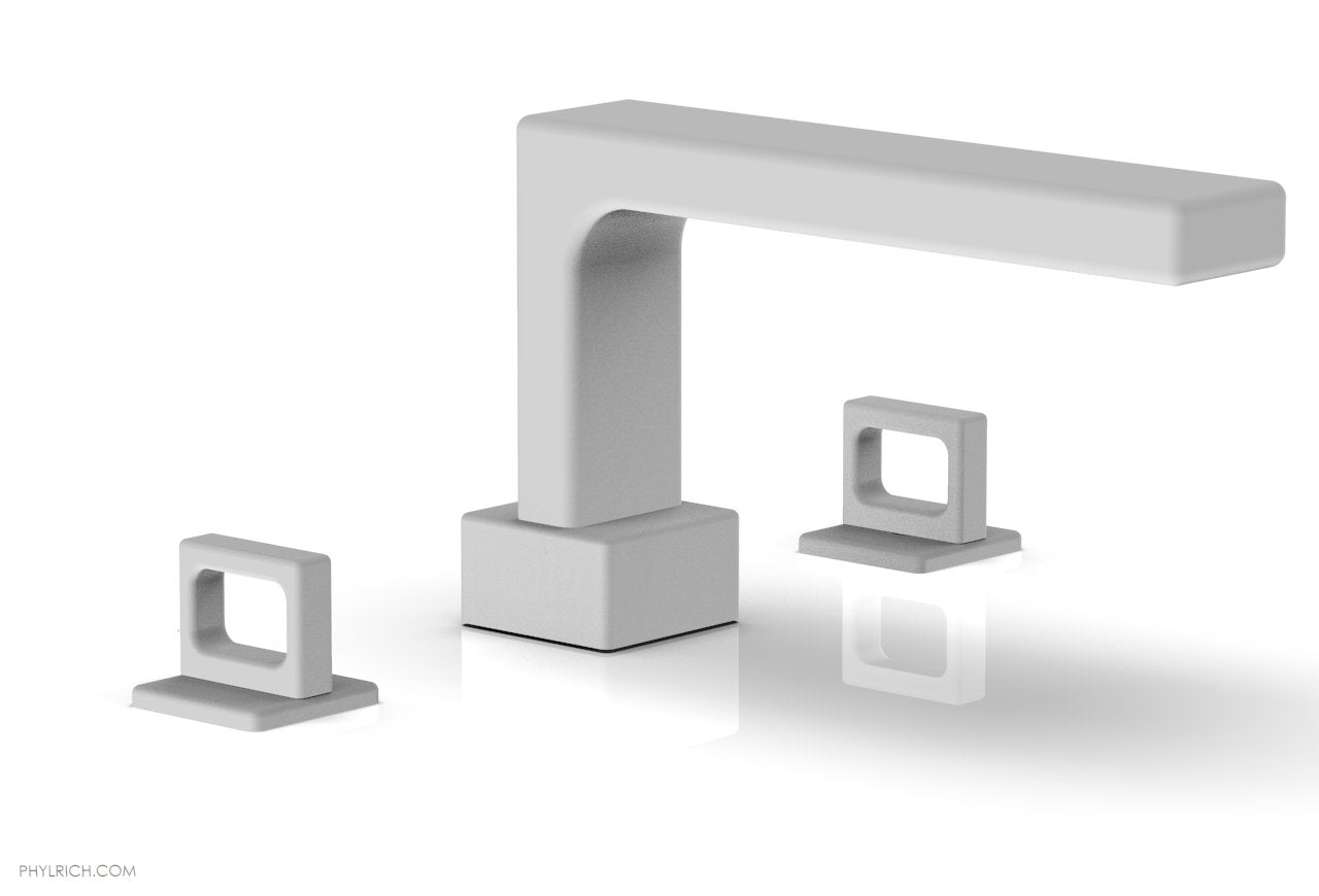 6-3/8" - Satin White - MIX Deck Tub Set - Ring Handles 290-42 by Phylrich - New York Hardware