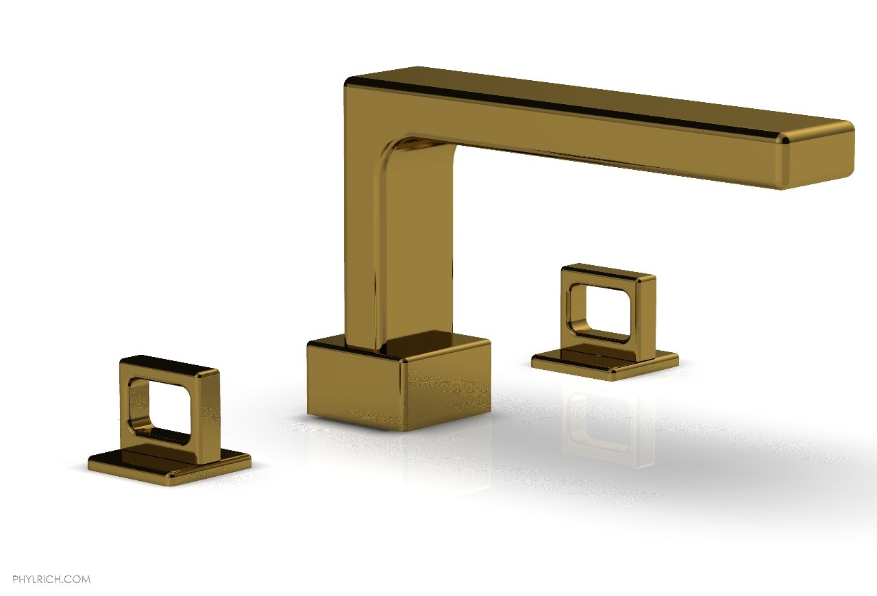 6-3/8" - Polished Gold - MIX Deck Tub Set - Ring Handles 290-42 by Phylrich - New York Hardware