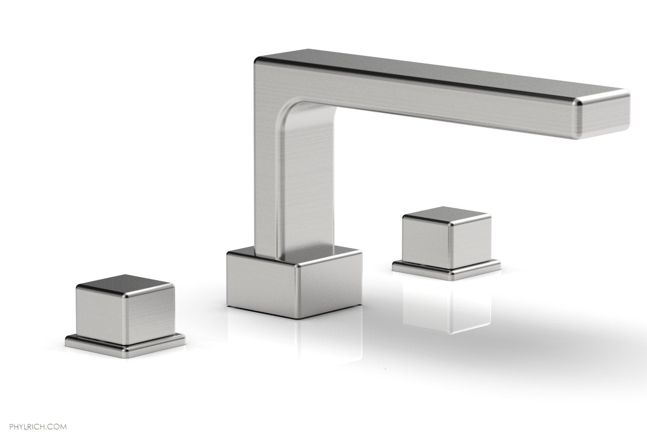 6-3/8" - Satin Chrome - MIX Deck Tub Set - Cube Handles 290-43 by Phylrich - New York Hardware