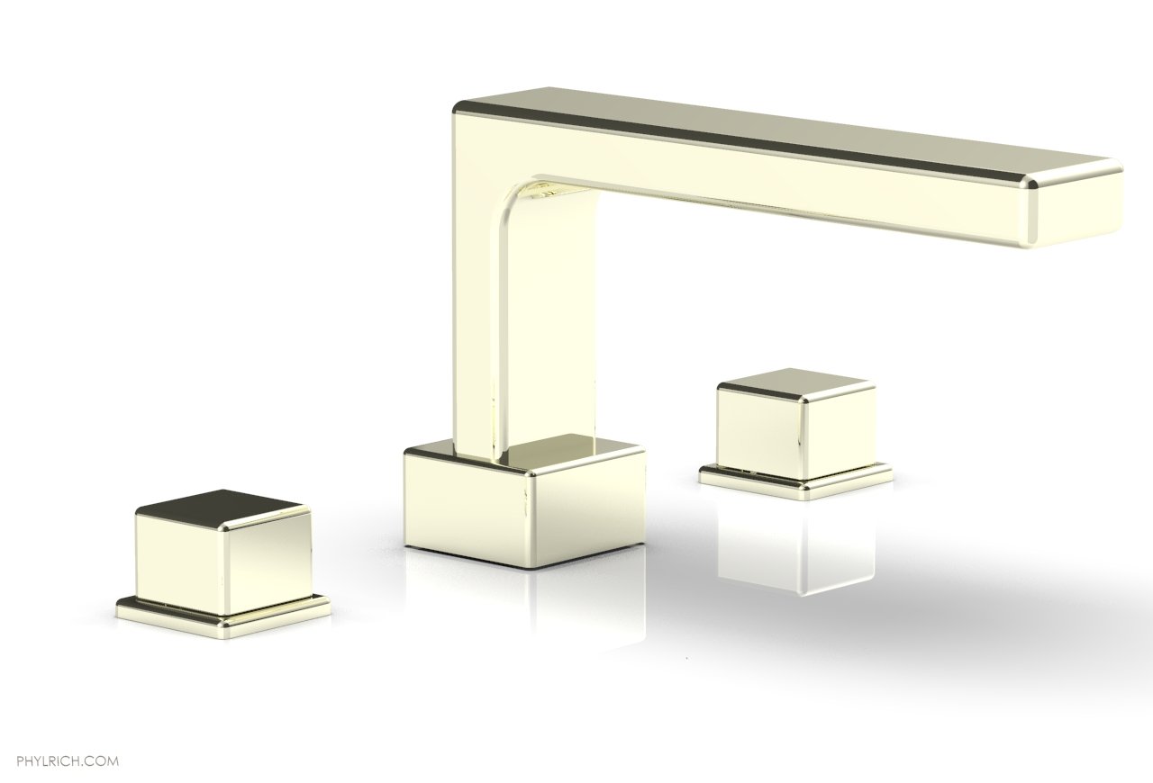 6-3/8" - Burnished Nickel - MIX Deck Tub Set - Cube Handles 290-43 by Phylrich - New York Hardware