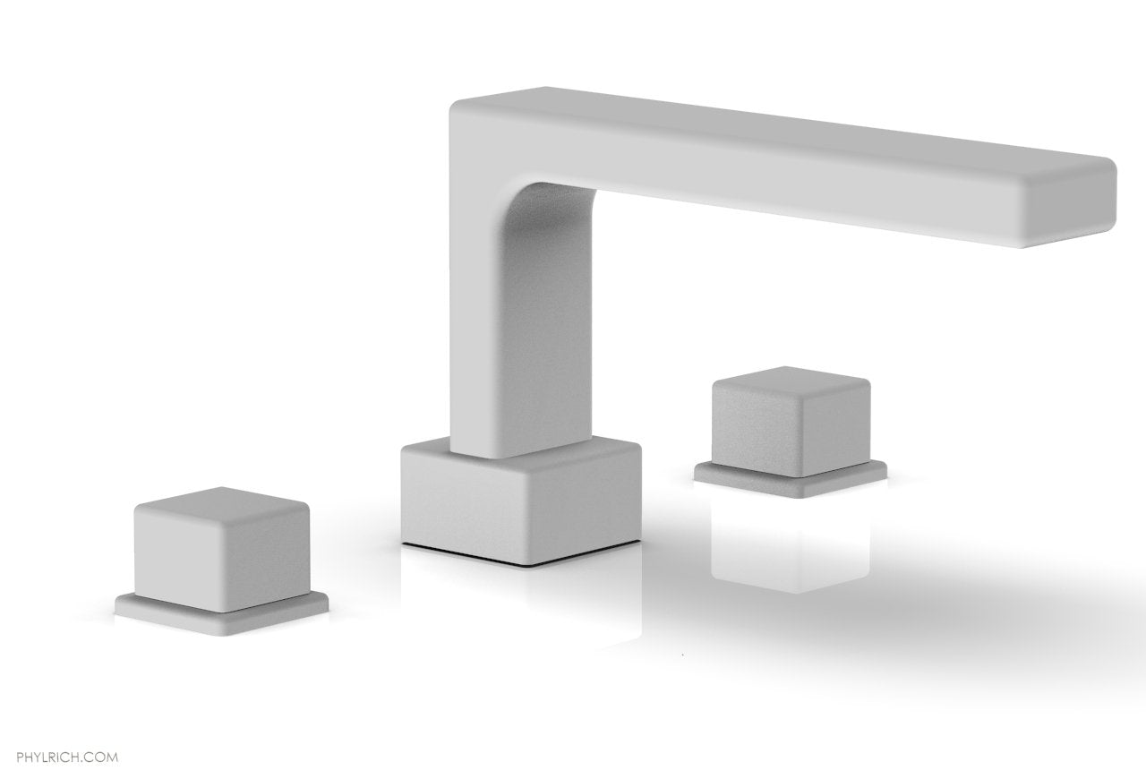 6-3/8" - Satin White - MIX Deck Tub Set - Cube Handles 290-43 by Phylrich - New York Hardware